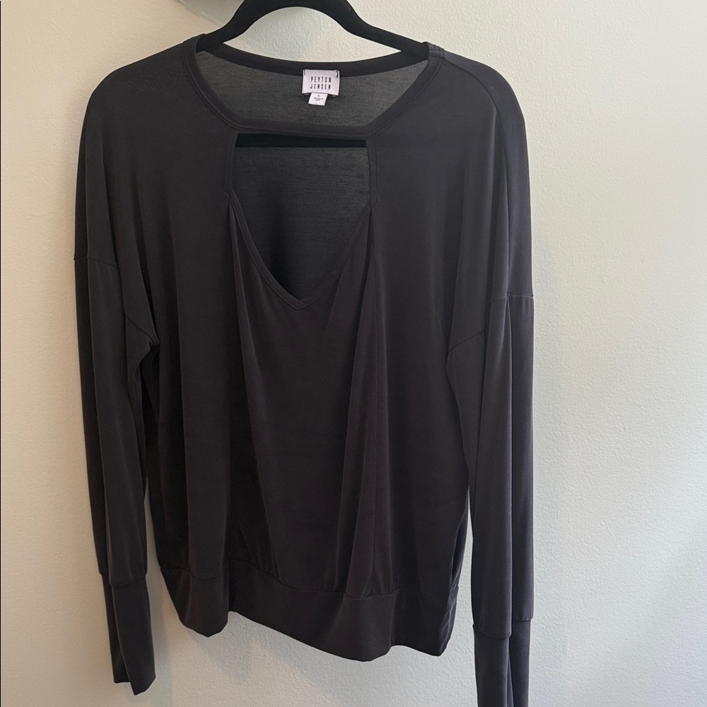 Papermoon Dark Gray Cutout Blouse